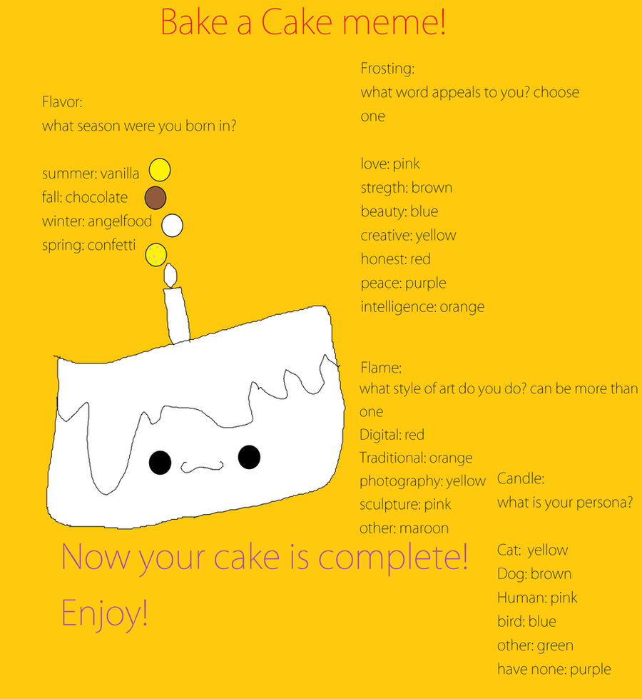 Bake a cake meme! by deviantkitties on DeviantArt