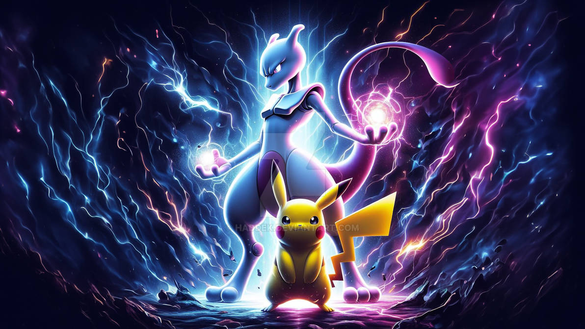 Pikachu e Mewtwo - Wallpaper by haddek on DeviantArt