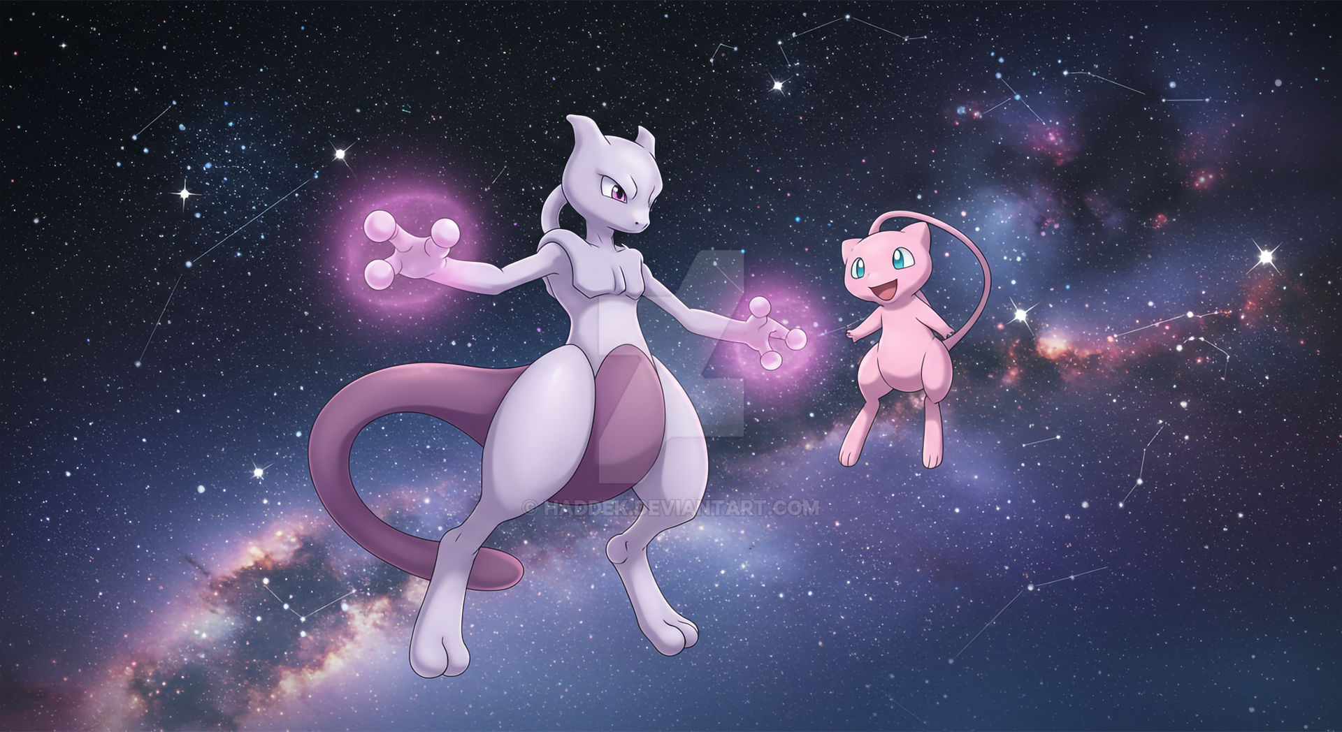 Mewtwo and Mew - Harmony Among the Stars
