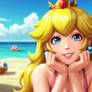 Princess Peach - Beach Time (Wallpaper)