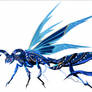 Metallic blue wasp