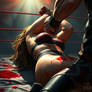 Intergender Wrestling she is in peril