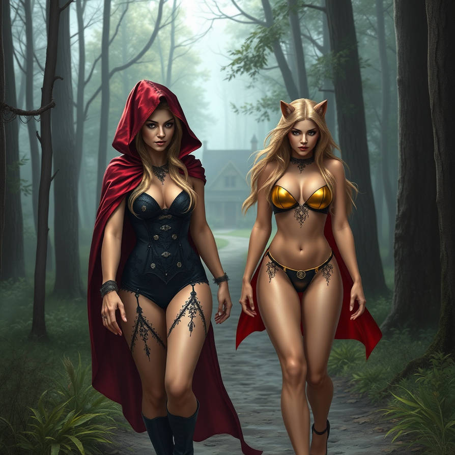 Red Riding Hood , goldilocks out for a walk