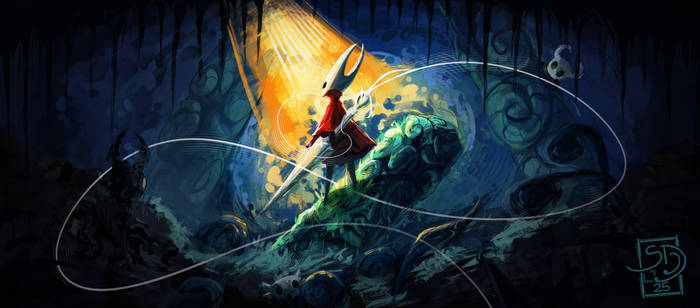 The fight of Nails - Silksong/hollowknight fanart