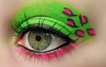 Green and pink leopard Makeup by KatherineDavis