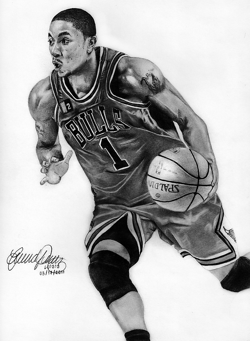 Derrick Rose Autographed Basketball