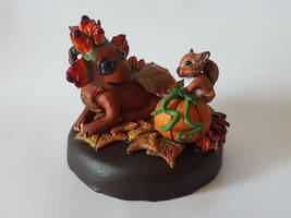Fall dragon and baby squirrel (2)