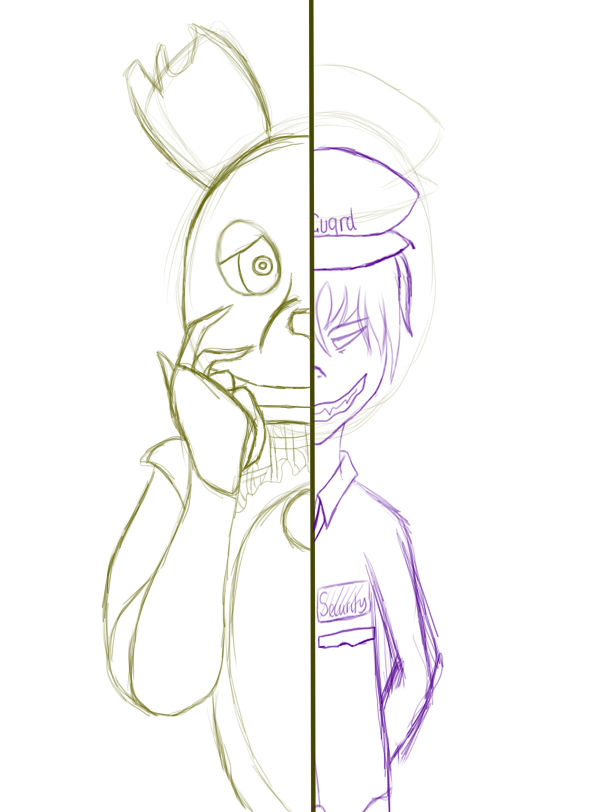 Springtrap Re-draw (Sketch) by Mangled-forgotten on DeviantArt