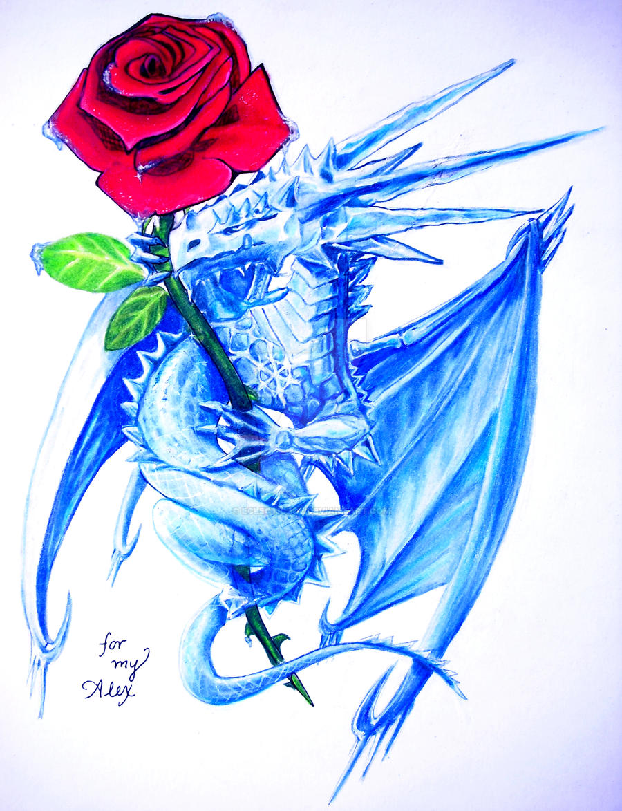 Дракон с розой