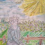 A summer day in a dandelion field
