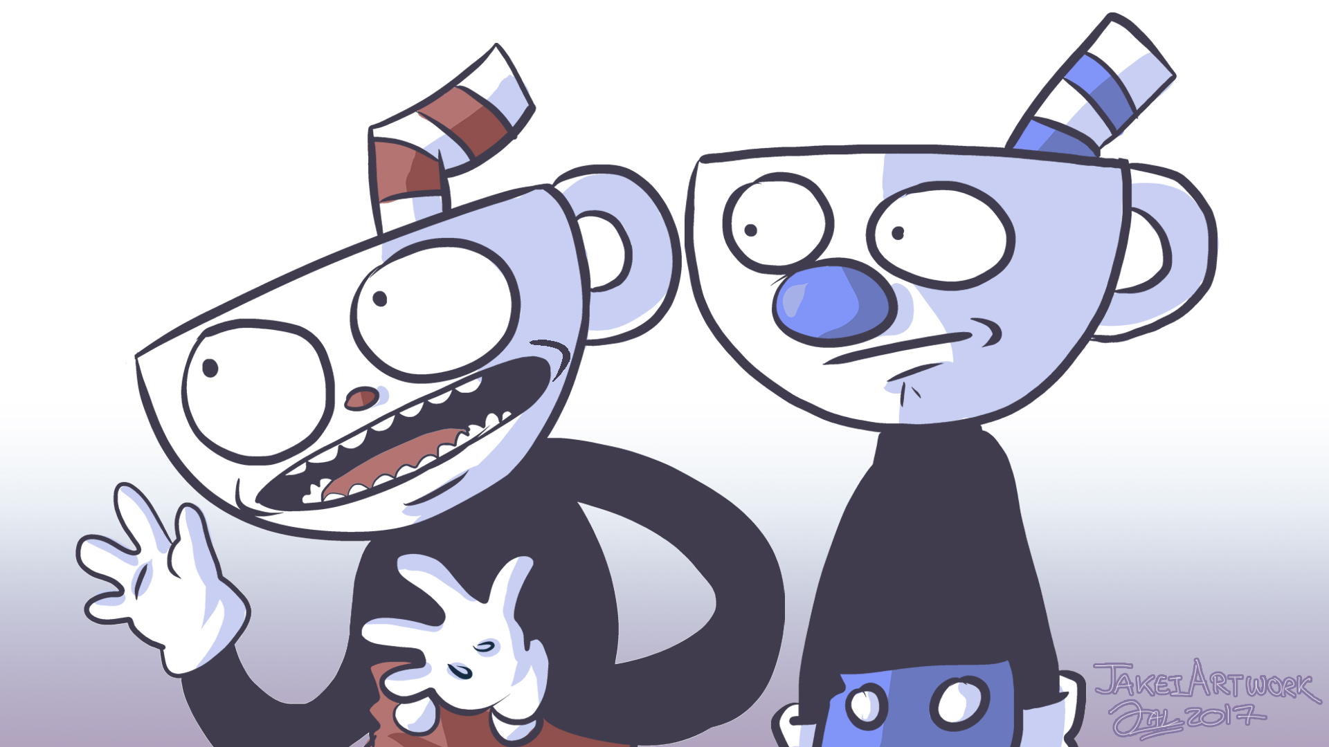 Cuphead and Mugman meme template.