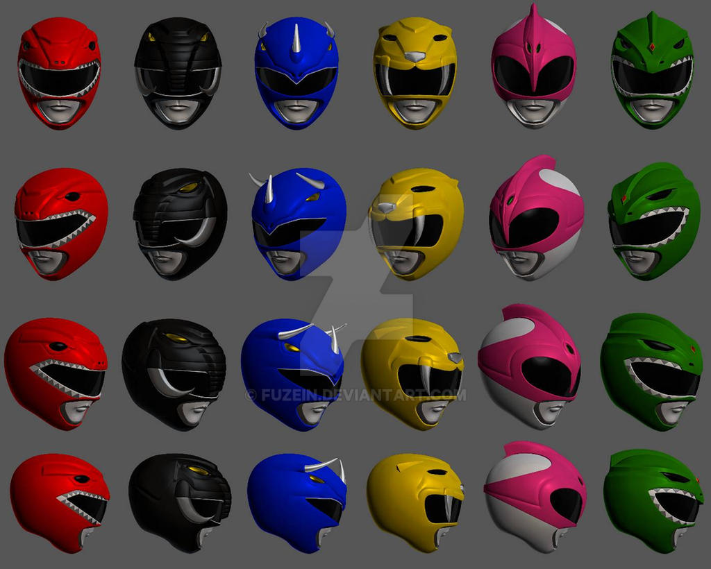 Kyoryu Sentai Zyuranger Complete Helmets by fuzein on DeviantArt