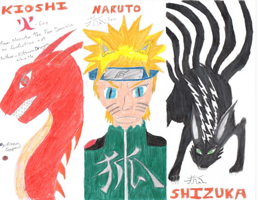 Drawing Fanarts~ — Naruto's (Raijin's) fox summons want to cuddle.