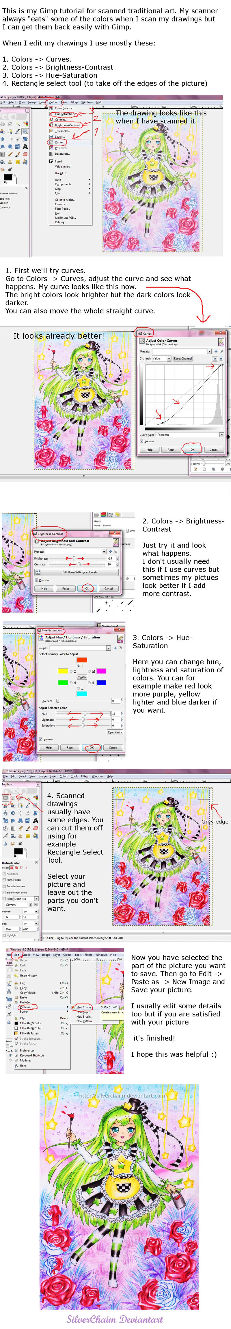 Gimp tutorial for scanned drawings by SilverChaim