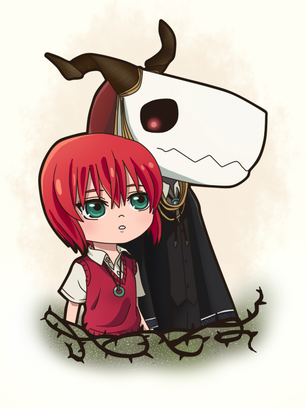 Mahoutsukai no Yome - The Ancient Magus Bride Hatori Chise & Elias  Ainsworth Anime Chibi Fanart