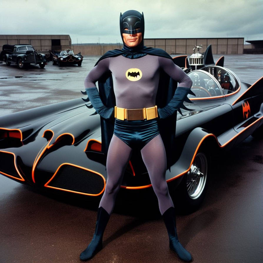 1966 Batman Adam West With Batmobile By Superheroinelinks On DeviantArt 1966-batman-adam-west-with-batmobile-by-superheroinelinks-on-deviantart