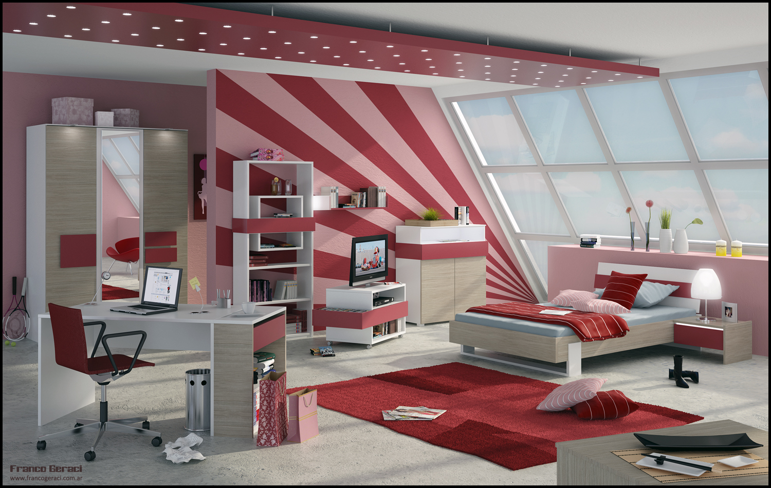 3D Teen Bedroom 3