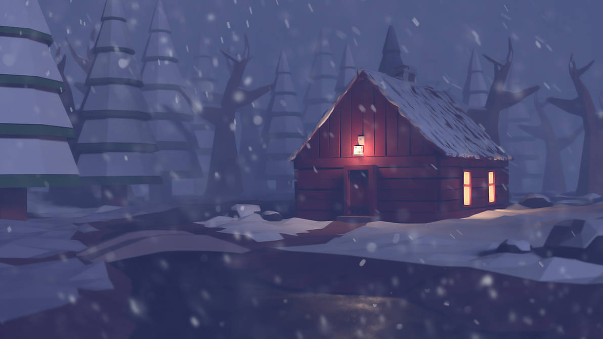 Winter cabin in the woods - Low poly by PeterPan-Syndrome on DeviantArt