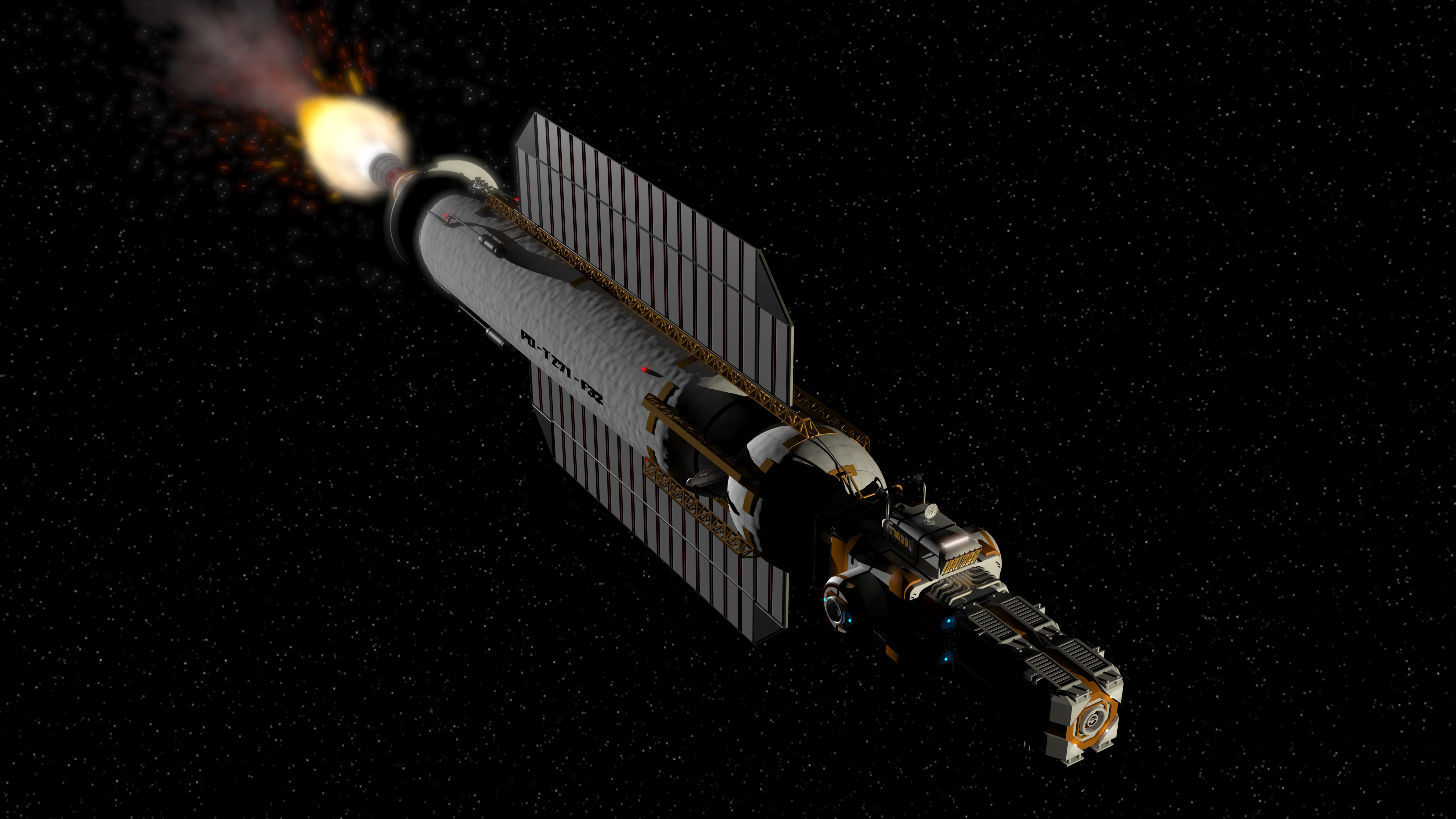 realistic space cargo ship