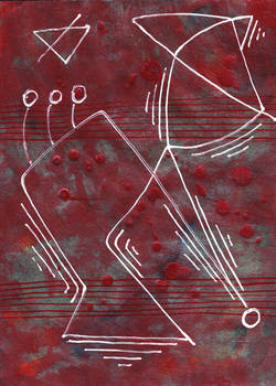 Metaphysical Figure On Red IV