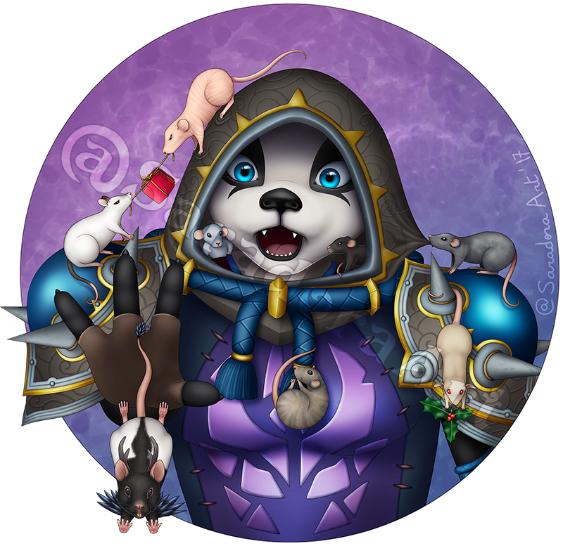 Commission - Pandaren monk with rats