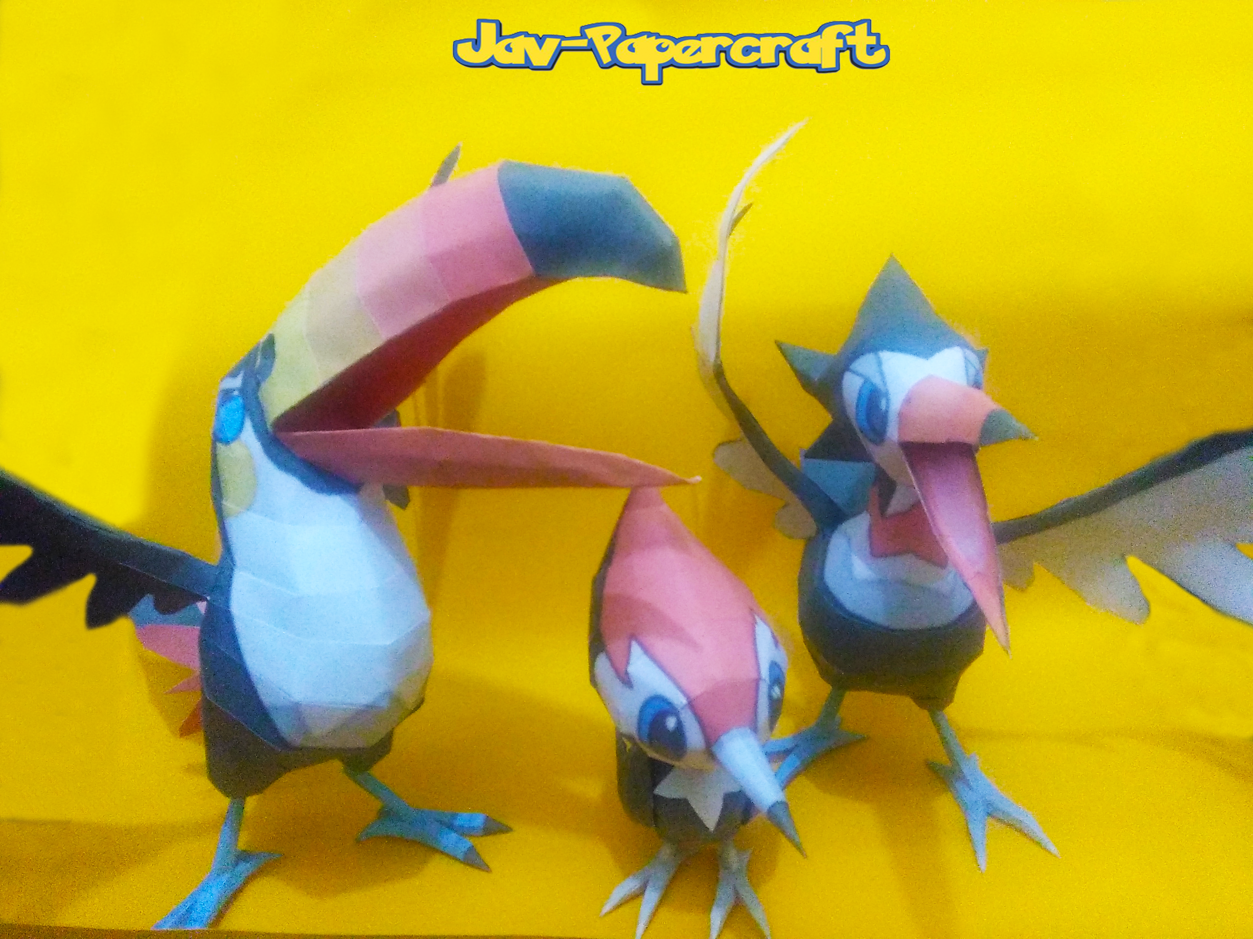 pikipek, trumbeak and toucannon papercraft