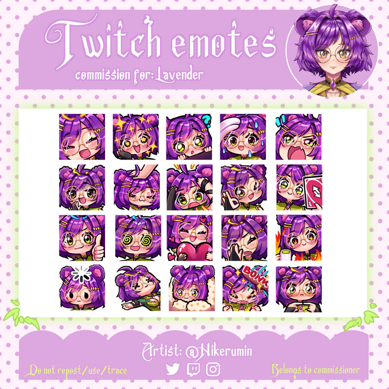 EMOTES commission - Lavender VTuber by Hikerumin on DeviantArt