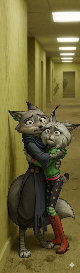 Zhen and Nooshy Scared in Backrooms