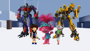 Bilynz Poppy Nooshy Optimus Prime and Bumblebee