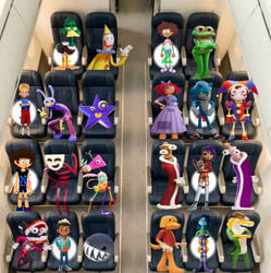 Biynz and his friends at airplane flight