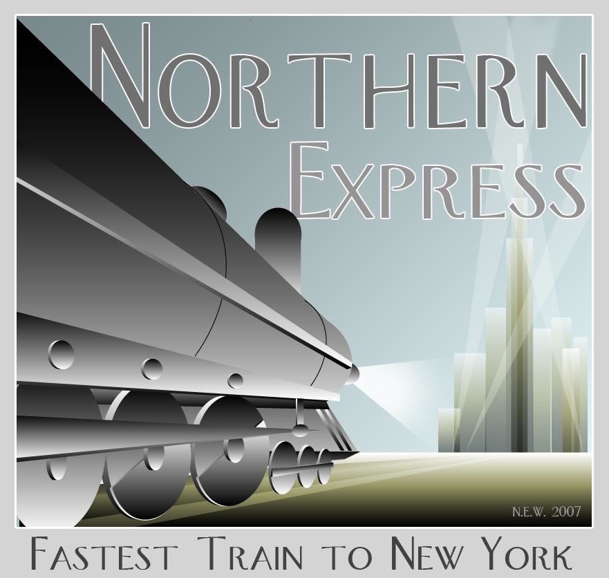 Art Deco Train Poster