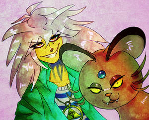 bakura and cat