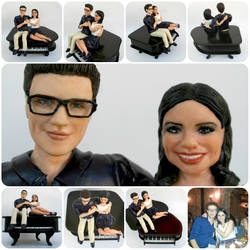 Commission: Couple Figurine on a Custom Piano Box