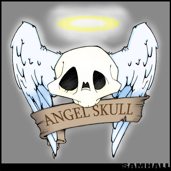 MY skull with feathered wings