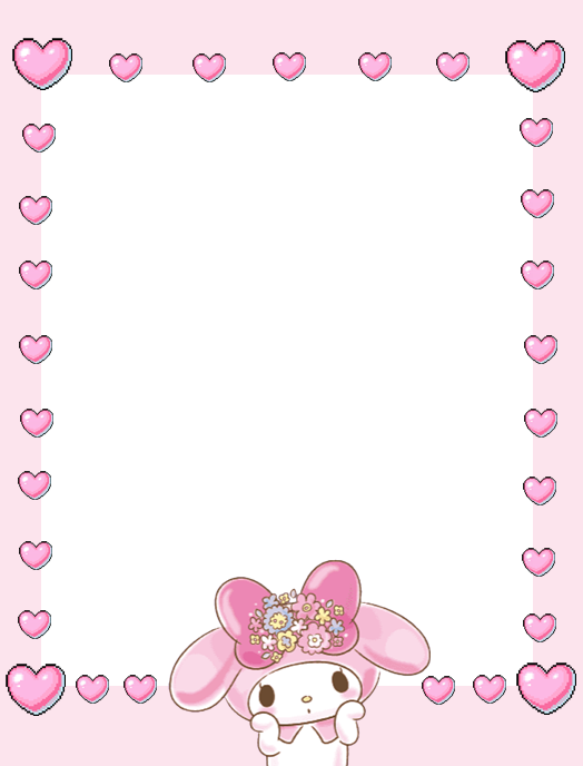 My Melody Pink Hearts Frame by Mumurini on DeviantArt
