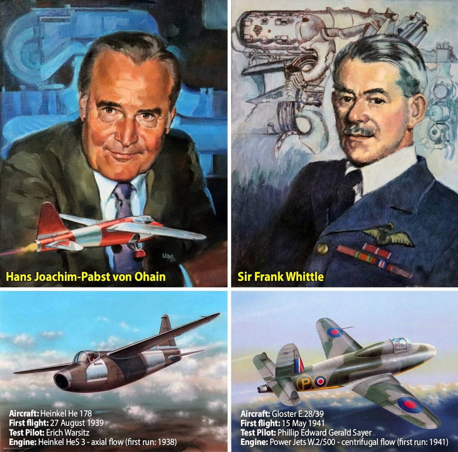 Jet engine Inventors and first jet planes by DixieClipper on DeviantArt