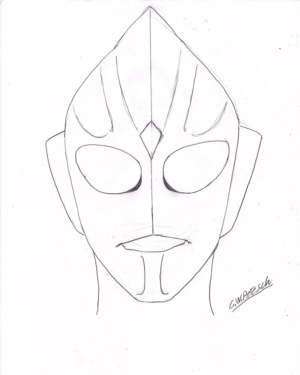 Ultraman Tiga Head Front View