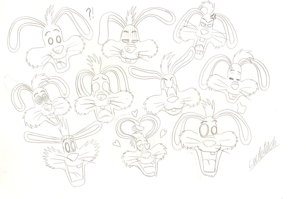 Roger Rabbit Expressions Sheet 2 by cwpetesch on DeviantArt