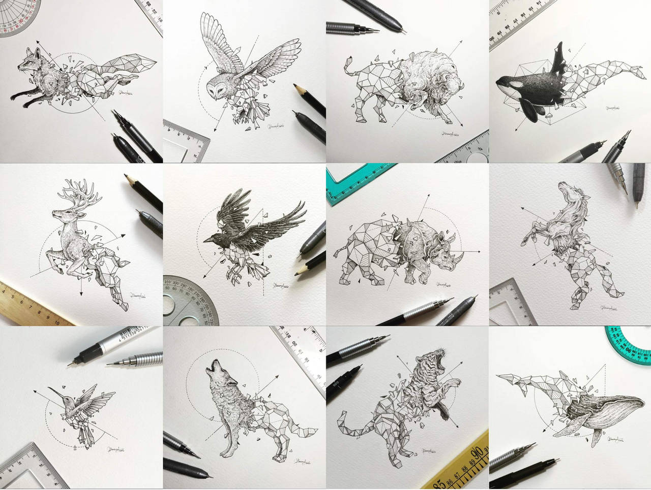 Geometric Beasts Series by kerbyrosanes