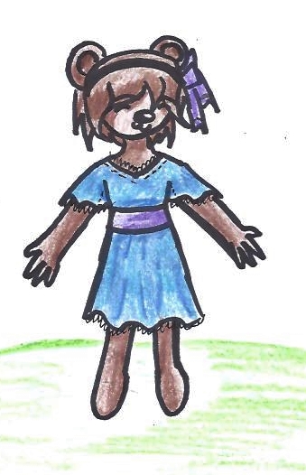 Children Art Teddy Bear Girl