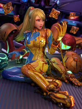 Samus encounters the X-Parasite [Variant]