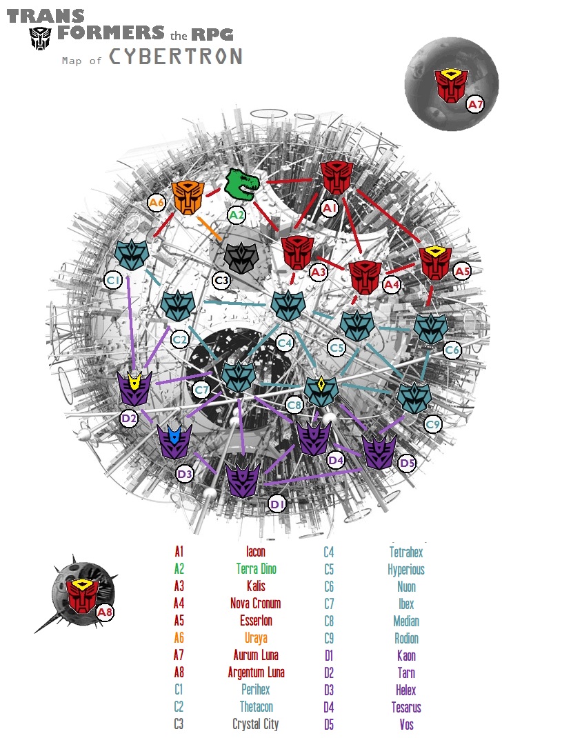 Transformers Cybertron Planet Map