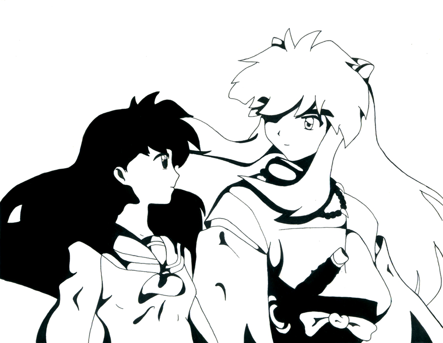 black and white _ Inuyasha