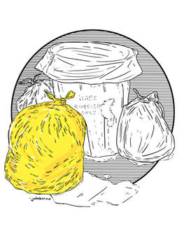 Hard Rubbish 001 - Golden Trash Bag