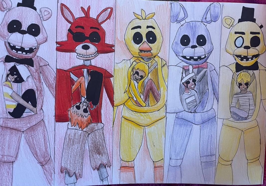 Inner Animatronics *warning spoiler* Fnaf kids inside animatronics by cosyc0w on DeviantArt