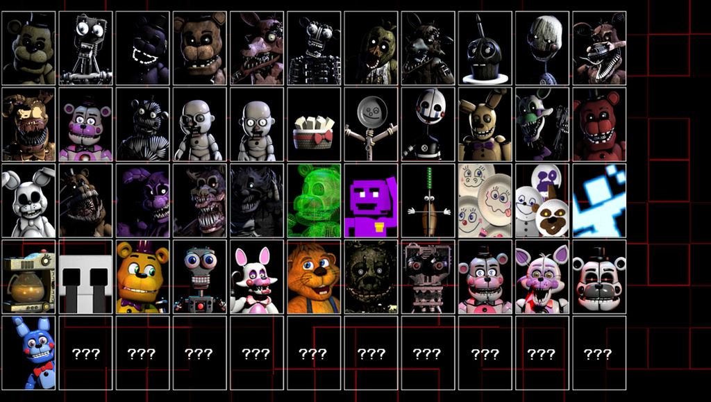 My version of a Rejected FNaF UCN Roster! by ShadaTech on DeviantArt
