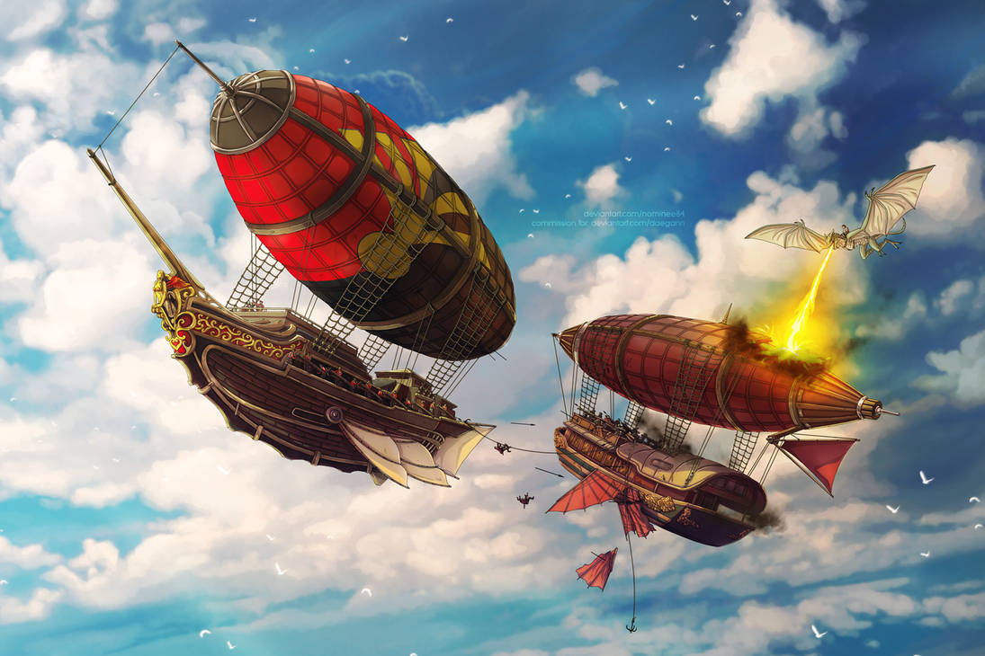 Airship battle by nominee84 on DeviantArt