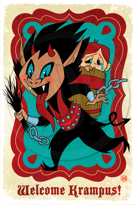 Krampus Holiday Card Art