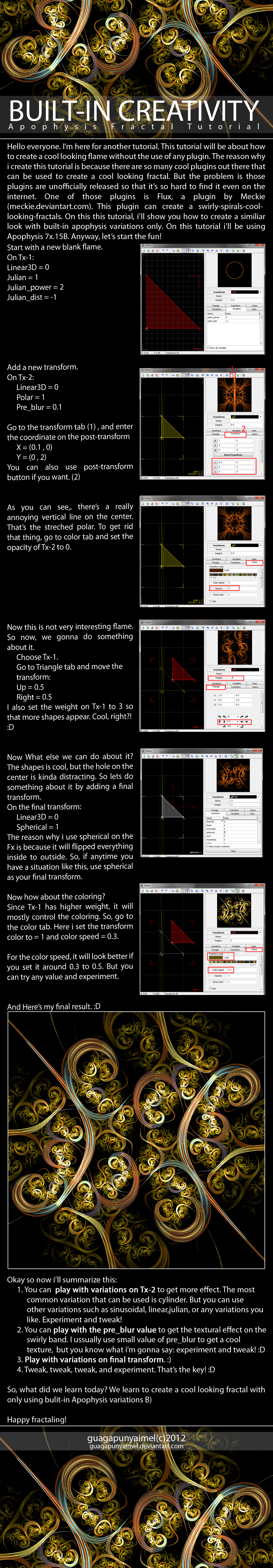 Built-in Creativity: Apophysis Fractal Tutorial by guagapunyaimel