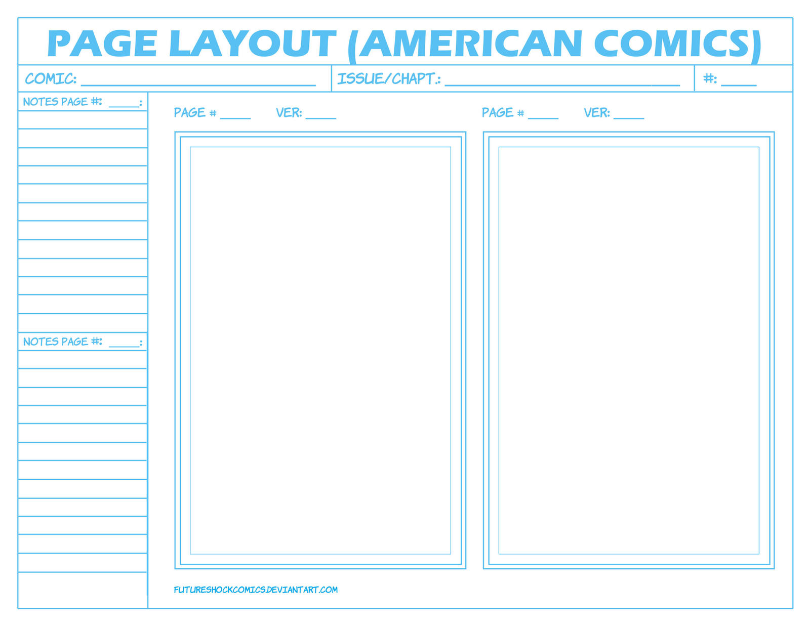 Comic Book Drawing Pad: by America, Comic Book Template